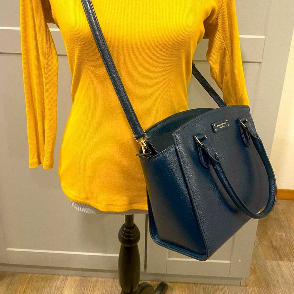 Kate Spade small leather satchel, Jeanne, petrolblue (562)